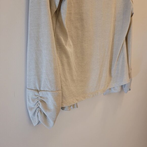 Renuar / Women Blazer / Open front / Cinch sleeves / Ivory and gold / EU 40 - Picture 6 of 11